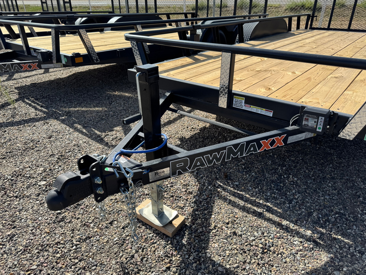 Raw Maxx Trailers 2027 UTX 83"X16' Utility Trailer | Tandem Axle, 2" ROUND TUBE RAIL, 4' GATE WITH DOVETAIL, 8 PLY TIRES 7K