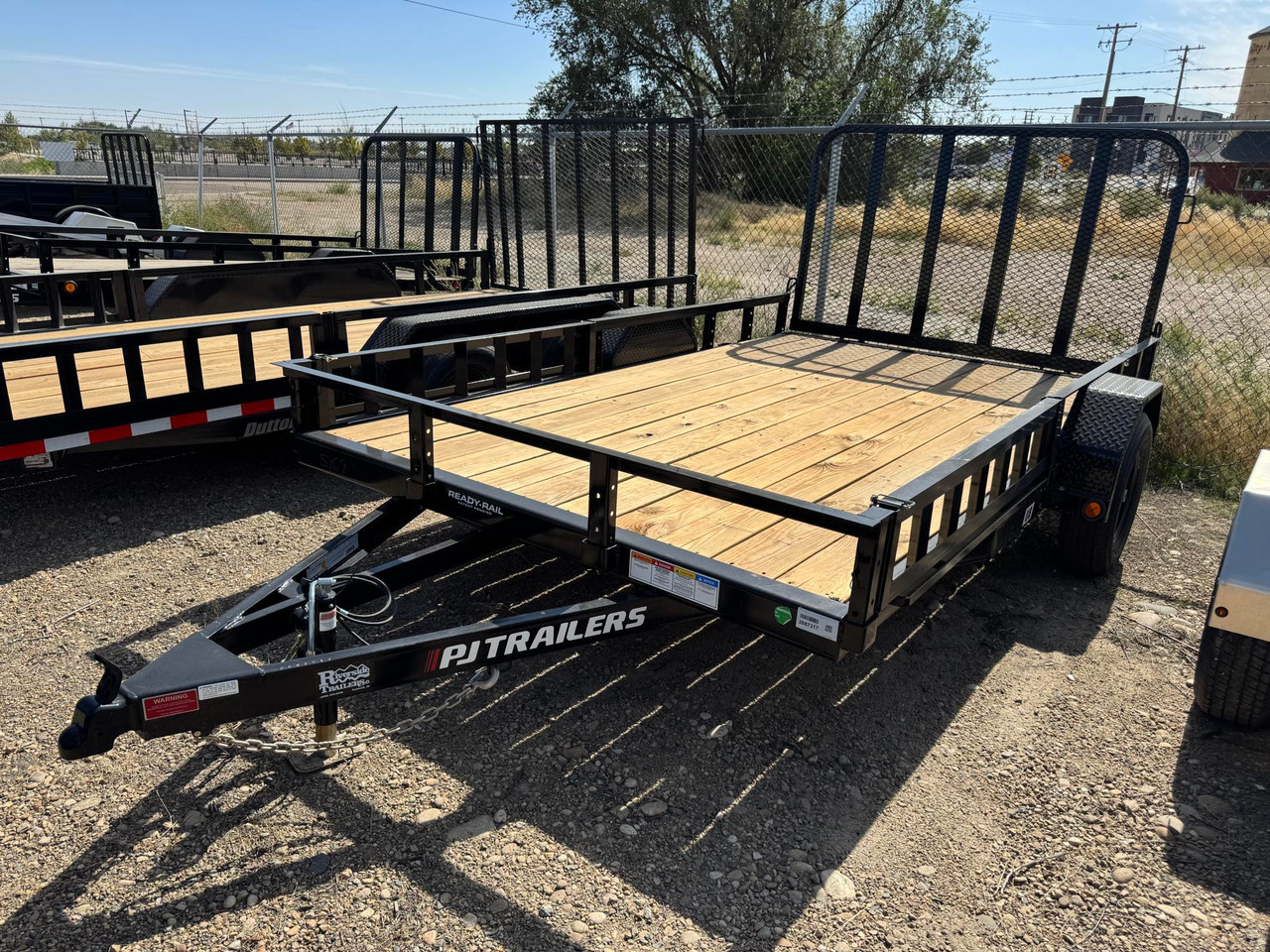 P.J. Trailers U8 83"X12' Utility Trailer | Single Axle 2.995K, 4' Spring Assisted Rear Ramp, ATV Side Ramps, Ready Rail Top Rails