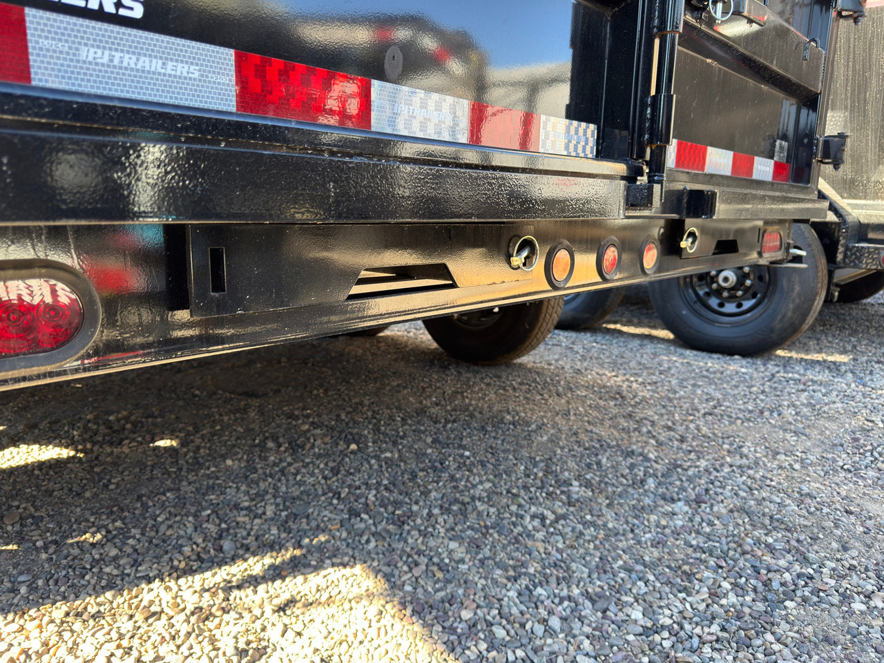 P.J. Trailers 2027 D7 83"X14' Scissor Dump Trailer | Tandem Axle 14K, 6" Channel, 24" Sides, Spreader Gate, Scissor Lift, Tarp Kit, Slide In Ramps