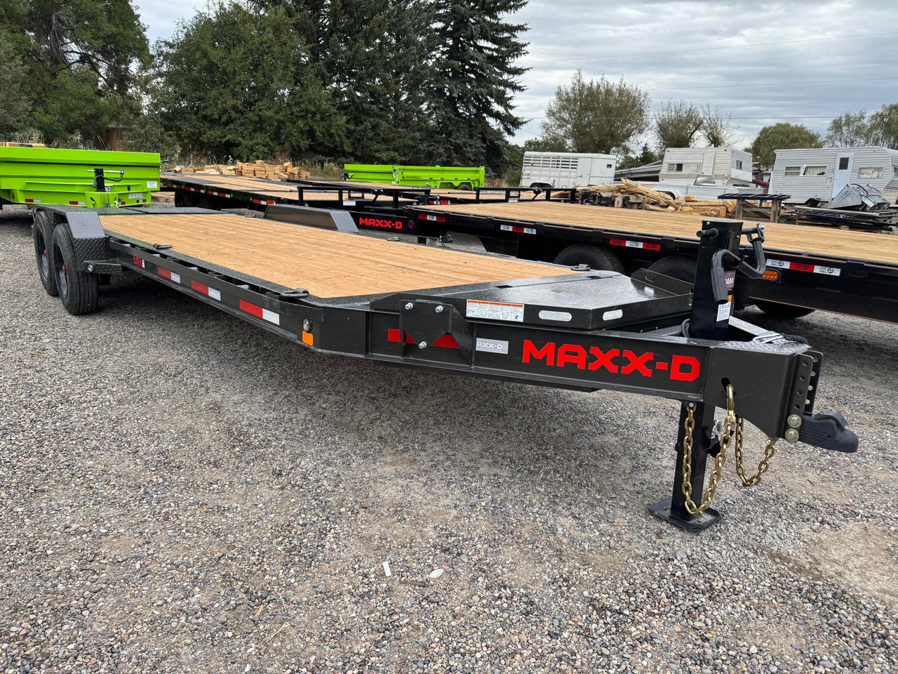 Maxx-D Trailers 2027 EHX 83"X24' Car Hauler Trailer | Tandem Axle 17.5K, I BEAM , INEGRATED TONGUE BOX, 4' DOVE W/ MINI MAXX RAMPS, HD FENDERS