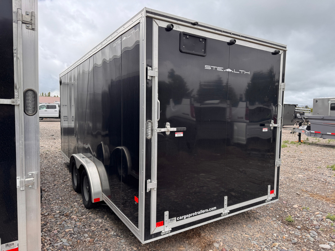 Alcom Trailers 2023 STEALTH 90"X18' V-Nose Cargo Trailer | Tandem Axle 7K, 7' Tall, White Interior, Passenger Side Door