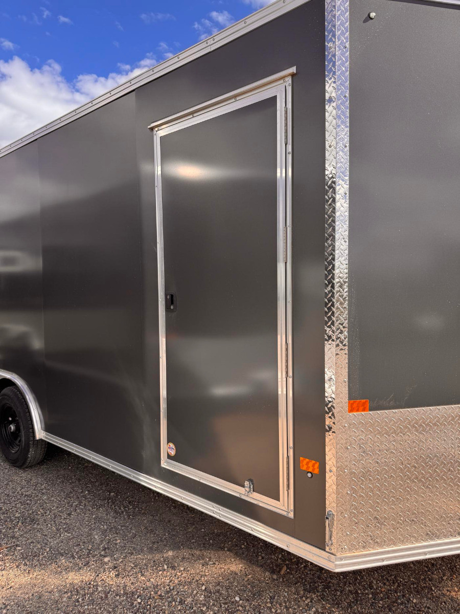 Alcom Trailers 2026 XLT PRO 102"X20' V-Nose Enclosed Car Hauler | Tandem Axle 9.99K, Polycore Siding, 7' Tall, Rear Ramp Door