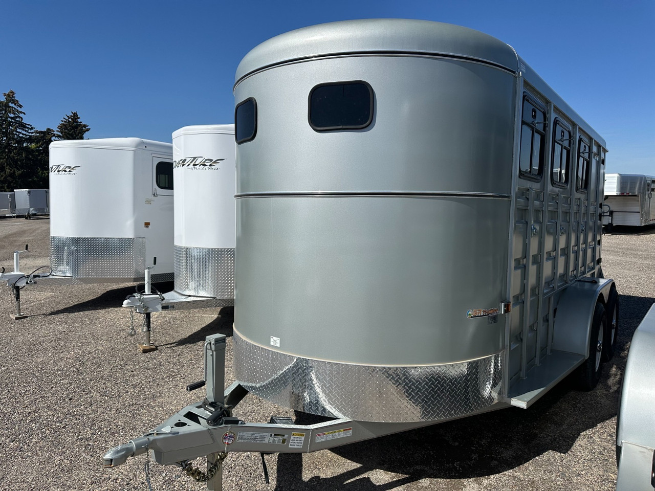 GR Trailers 2024 72"X16' Horse Trailer | Tandem Axle, 3-Horse Slant Enclosed, Drop Feed Windows, Walk-In Tack, Drop Axles