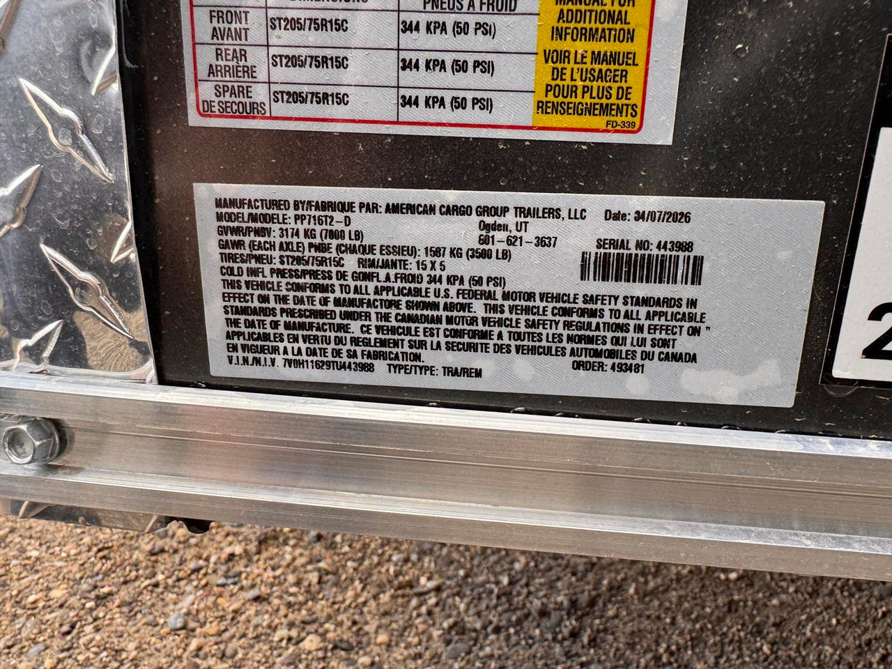 Haulmark Trailers 2026 PASSPORT 84"X16' V-Nose Cargo Trailer | Tandem Axle 7K, 7' Tall, Rear Ramp Door, Passenger Side Door