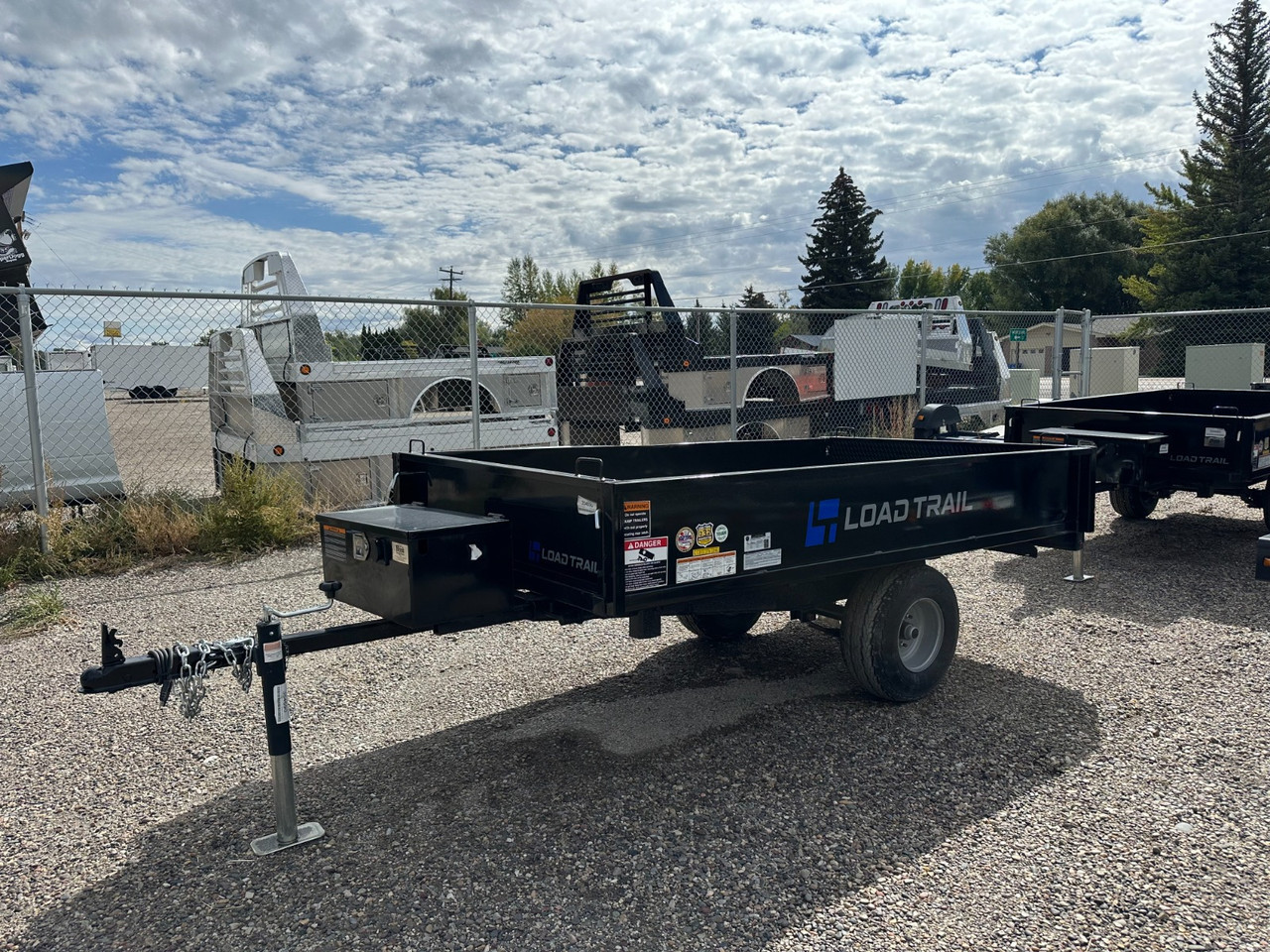 Load Trails Trailers 2025 DU6 60"X8' Single Ram Dump Trailer | Single Axle, Urban Dump, Tongue Storeage Box, 10" Tires, 12" Removable Sides
