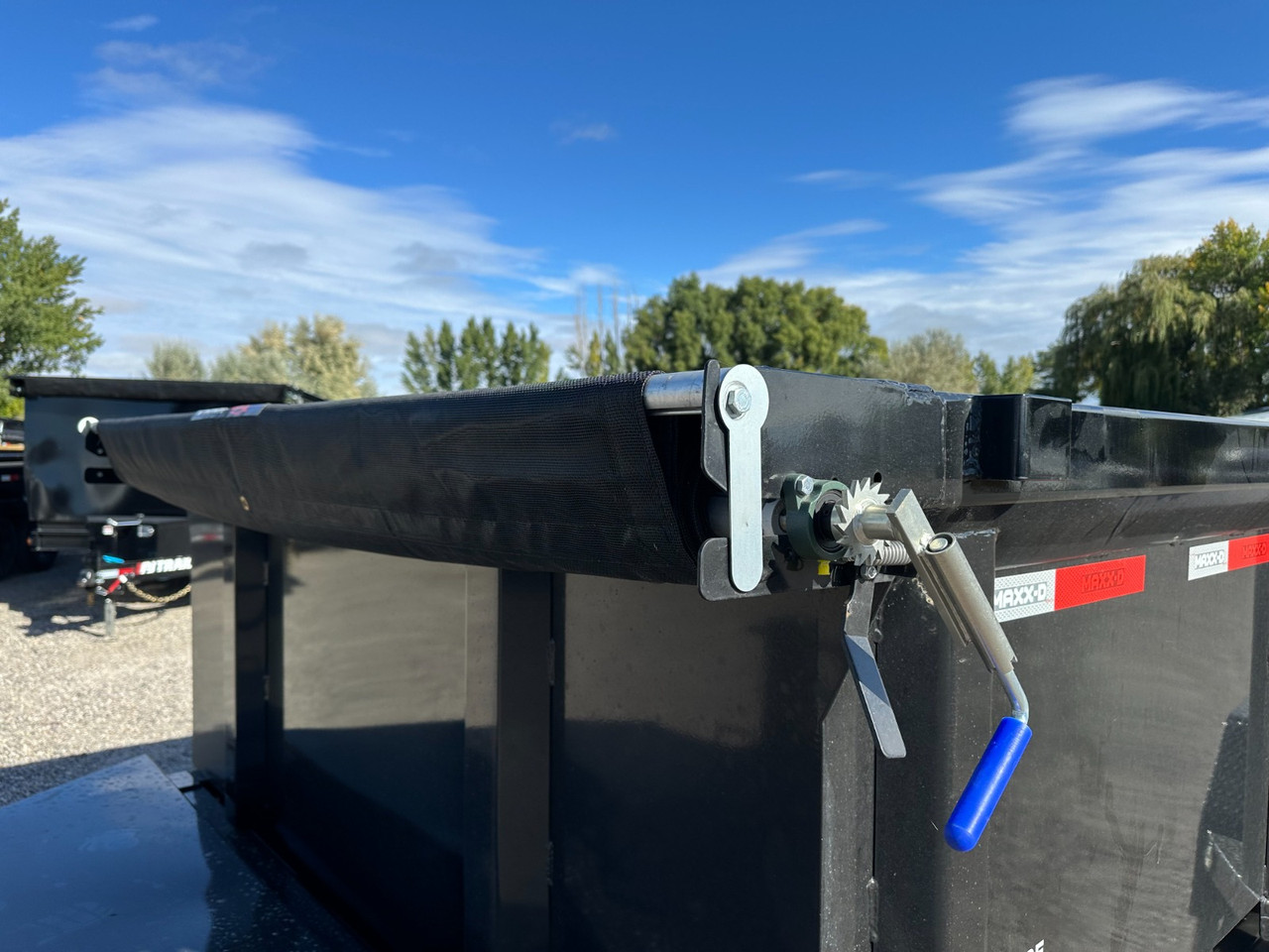 Maxx-D Trailers 2026 DJX 84"X14' Scissor Dump Trailer | Tandem Axle 16K, 2 Way Spreader, 36" Sides, Slide In Ramps, Tarp Kit, 12"OC Crossmembers, 7 Ga Floor, Wireless Remote