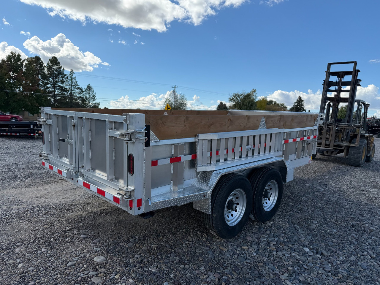 Nordtek Trailers 2025 84"X14' Aluminum Dump Trailer | Tandem Axle 14K, All Aluminum, 36" Tall Sides With Wood Extension, Tarp Kit, Side Mounted Ramps, 2 Way Gate