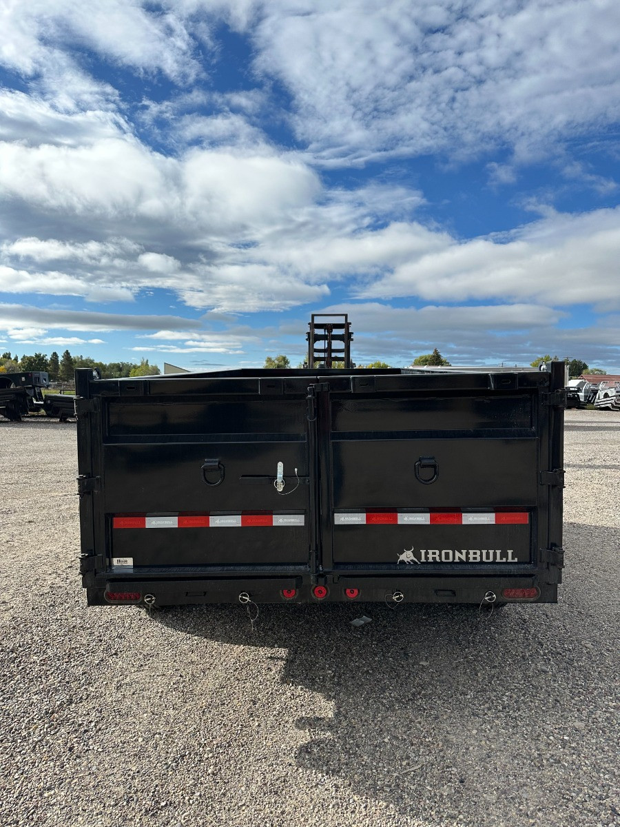 Iron Bull Trailers 2026 DTB 83"X16' Telescopic Dump Trailer | Tandem Axle 16K, 36" Sides, Slide In Ramps, Tarp Kit, XL Tongue Box, 2 Way Spreader Gate