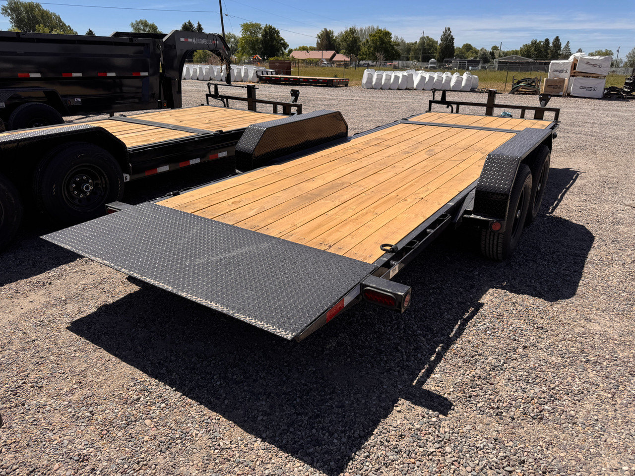 P.J. Trailers 2027 T6 83"X20' Car Hauler Gravity Tilt Trailer | Tandem Axle 14K, 16' Tilt Deck, 4' Stationary, Fork Holders, Torsion Axles, Locking Lid, Bolt On Steel Fenders