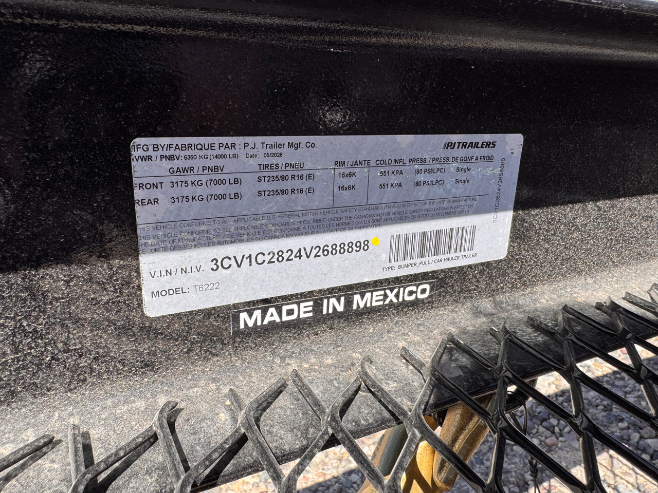 P.J. Trailers 2027 T6 83"X22' Car Hauler Gravity Tilt Trailer | Tandem Axle 14K, 16' Tilt Deck, 4' Stationary, Torsion Axles, Tool Tray, Bolt On Steel Fenders