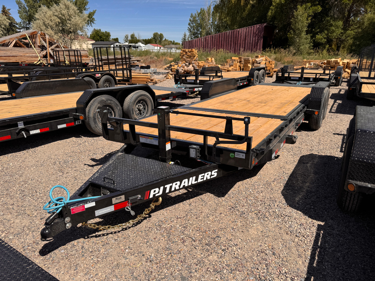 P.J. Trailers 2027 T6 83"X22' Car Hauler Gravity Tilt Trailer | Tandem Axle 14K, 16' Tilt Deck, 4' Stationary, Fork Holders, Torsion Axles, Locking Lid, Bolt On Steel Fenders