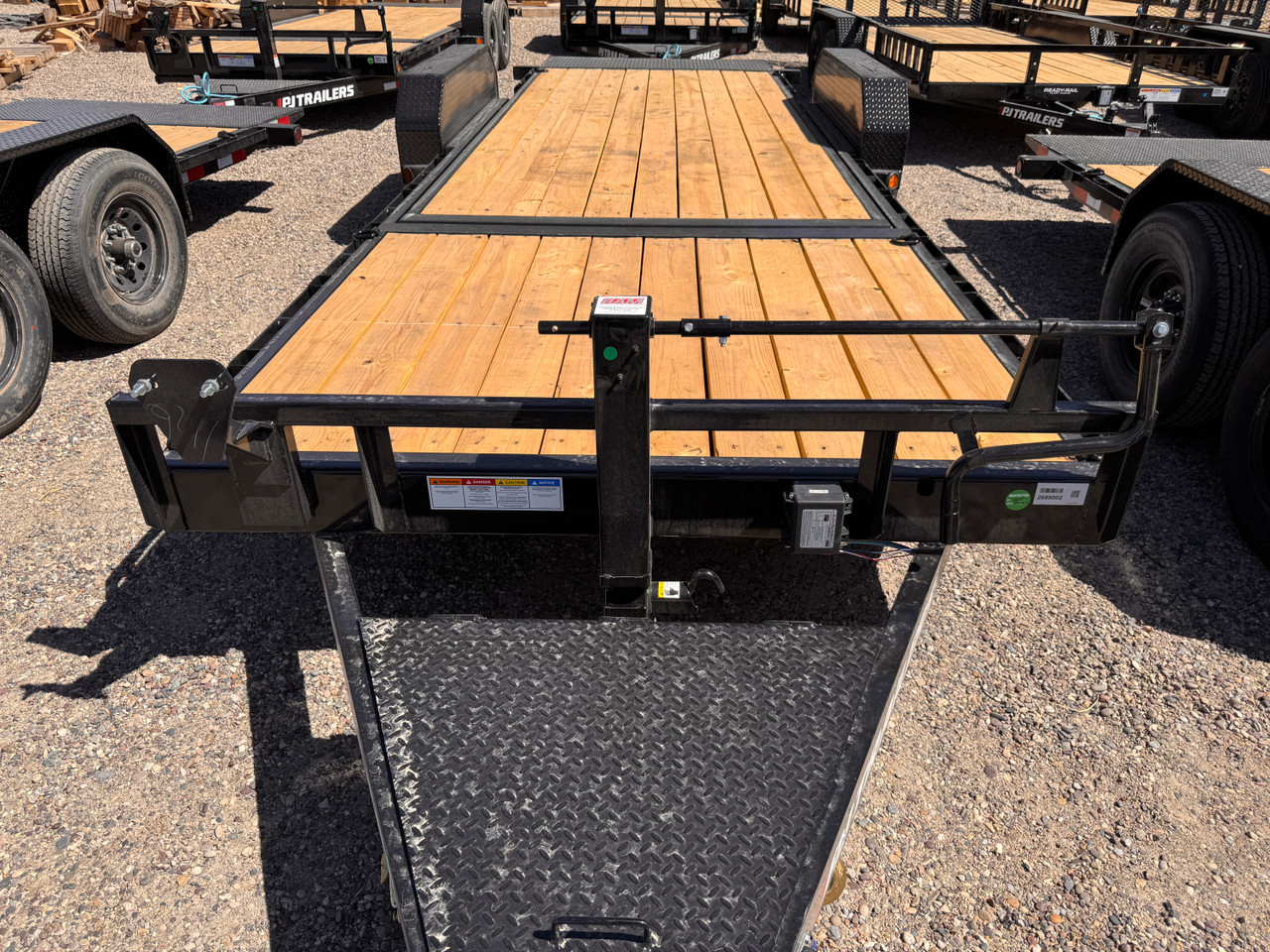 P.J. Trailers 2027 T6 83"X22' Car Hauler Gravity Tilt Trailer | Tandem Axle 14K, 16' Tilt Deck, 4' Stationary, Fork Holders, Torsion Axles, Locking Lid, Bolt On Steel Fenders