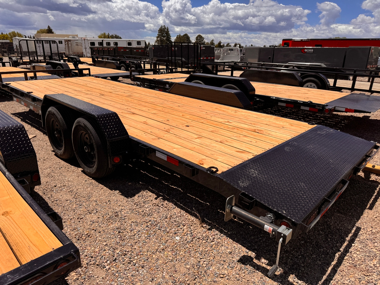 P.J. Trailers 2026 CE 22' Car Hauler Trailer | Tandem Axle 10K, Dovetail, Slide In Ramps, Rear Support Jacks, Bolt On Steel Fenders