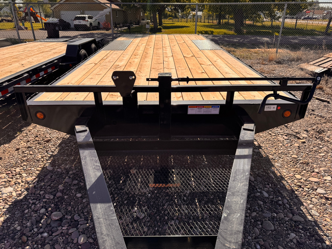 P.J. Trailers 2027 F8 20' Deckover Flatbed | Tandem Axle 10K, Extended Tongue, Open Storage Tray, Slide In Ramps, Straight Deck