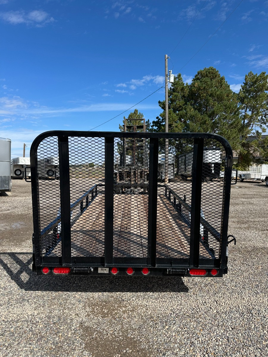 P.J. Trailers 2025 U2 72"X14' Utility Trailer | Single Axle, 4' Spring Assisted Rampgate, Aluminum Diamond Plate Fenders, Ready Rail Channel Top Rails