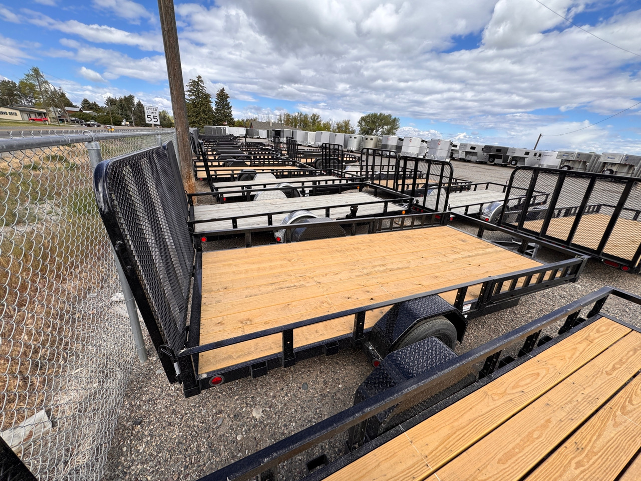 P.J. Trailers 2026 U7 77"X14' Utility Trailer | Single Axle 2.995K, 4' Spring Assisted Rampgate, ATV Side Load Ramps, Diamond Plate Steel Fenders, Ready Rail Channel Top Rails
