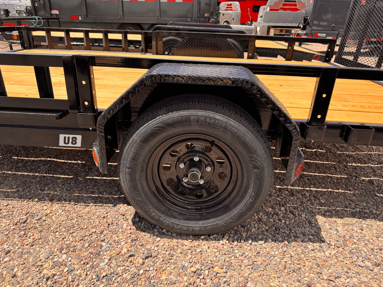 P.J. Trailers 2026 U8 83"X12' Utility Trailer | Single Axle 2.995K, 4' Spring Assisted Rampgate, ATV Side Load Ramps, Diamond Plate Steel Fenders, Ready Rail Channel Top Rails
