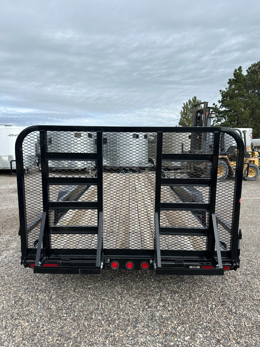 P.J. Trailers 2024 UL 83"X22' Utility Trailer | Tandem Axle, HD Rampgate, ATV Side Load Ramps, Dovetail, Diamond Plate Fenders, 12" OC Crossmembers