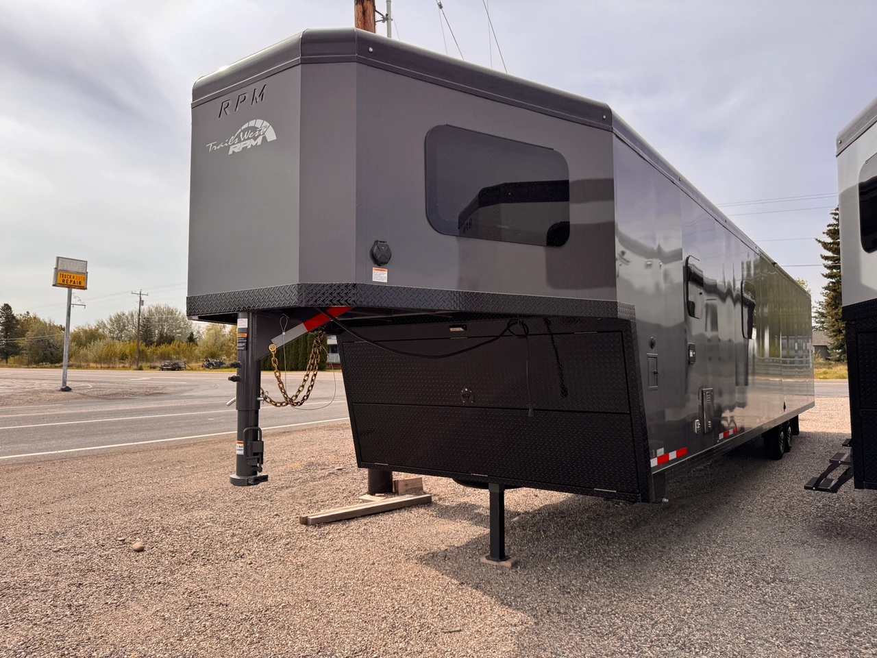 Trails West Trailers 2027 RPM FREERIDE 36' Powersports Trailer | Tandem Axle 18.667K, A/C Units, Boot Dryer, Insulated Floors, Heat Floors, Fuel Cell, Kitchen/Bathroom, Power Awning, Kicker System