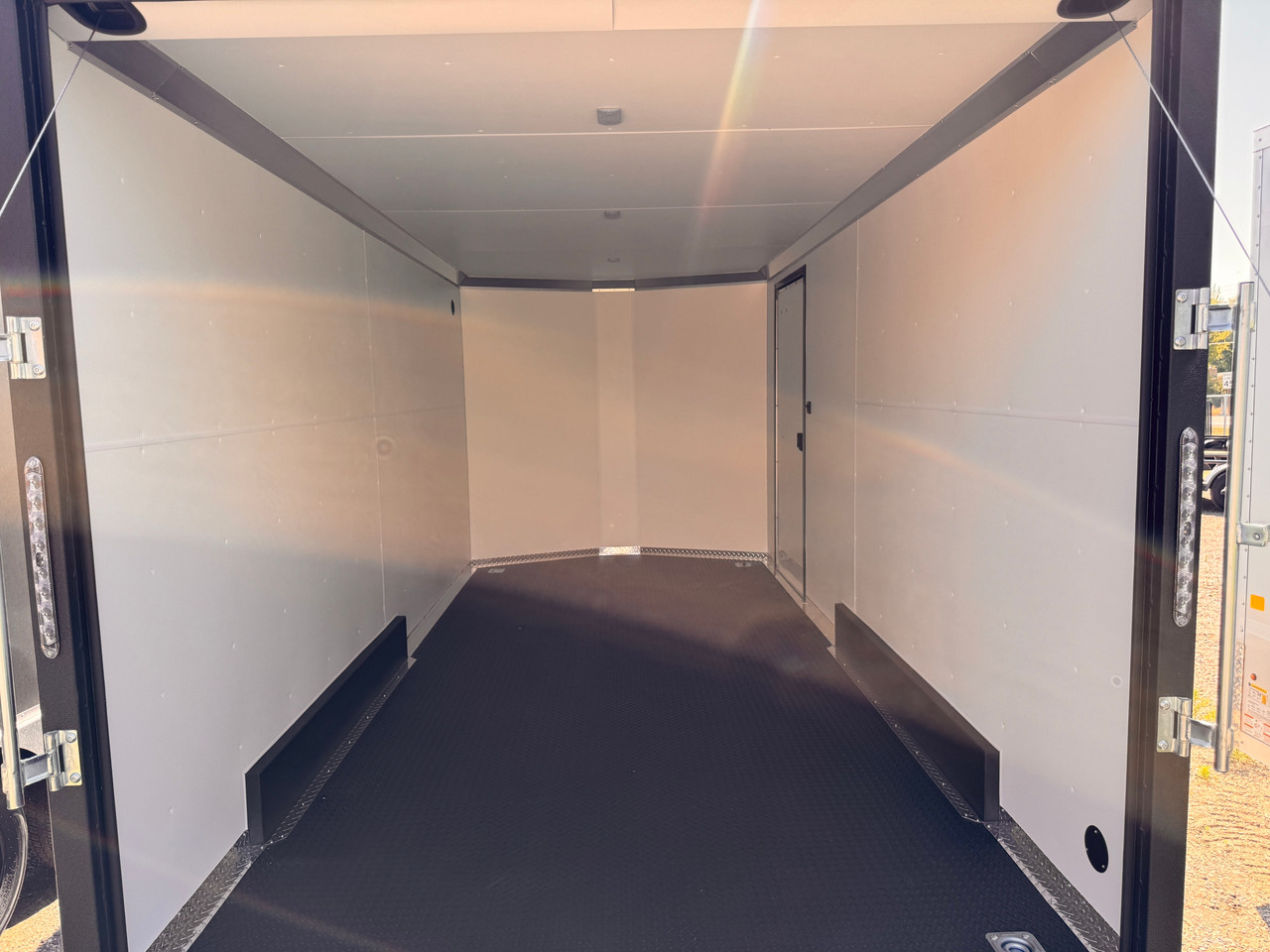 Charmac Trailers 2026 STEALTH 90"X16' V-Nose Cargo Trailer | Tandem Axle 7K, Rear Stablizing Jacks, 7' Tall, Rear Ramp Door, Rubber Diamond Plate Floor, White Interior