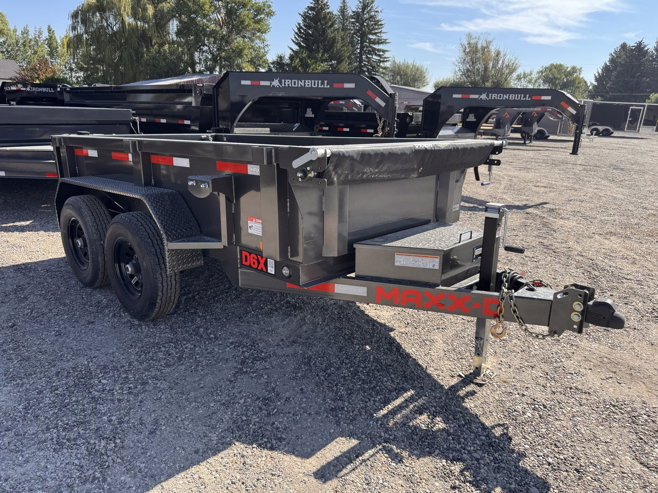 Maxx-D Trailers 2027 D6B 60"X10' Single Ram Dump Trailer | Tandem Axle 9.99K, 18" Solid Sides, Slide In Ramps, Side Swing Gate, Tarp Kit