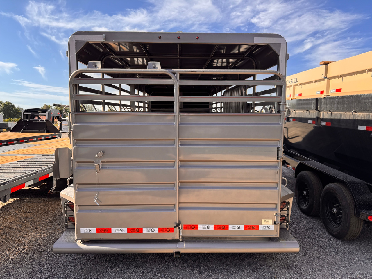 GR Trailers 2026 80"X20' Stock Trailers | Tandem Axle 14K, Rubber Floor, Side Escape Door, Single Divider Gate, Swing Slide Combo Gate
