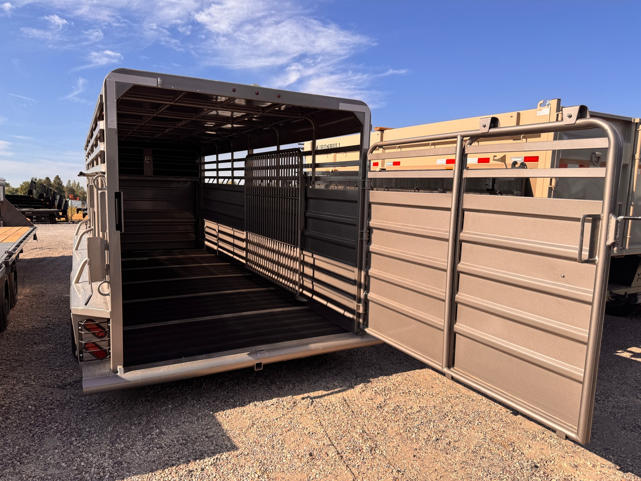 GR Trailers 2026 80"X20' Stock Trailers | Tandem Axle 14K, Rubber Floor, Side Escape Door, Single Divider Gate, Swing Slide Combo Gate
