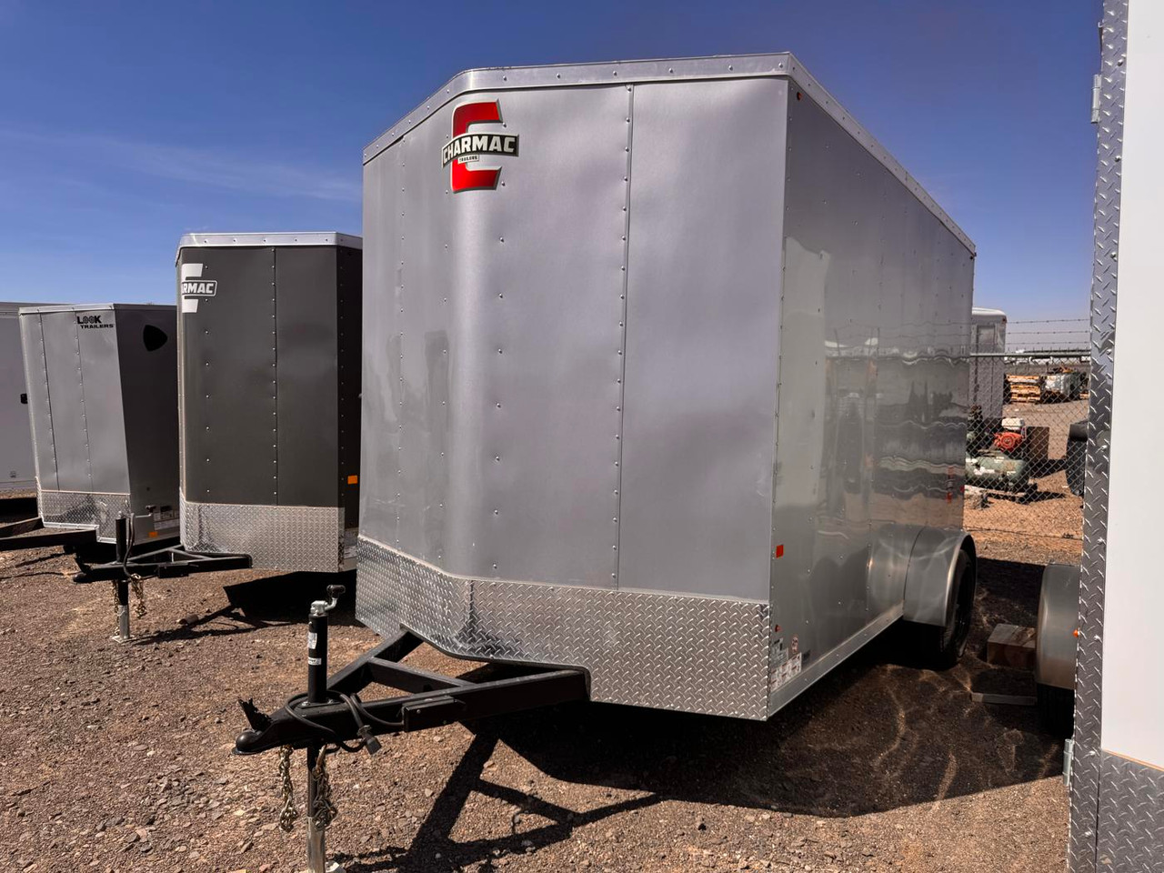 Charmac Trailers 2024 ATLAS 84"X12' V-Nose Cargo Trailer | Single Axle 2.99K, Plus Package, Rear Ramp Door