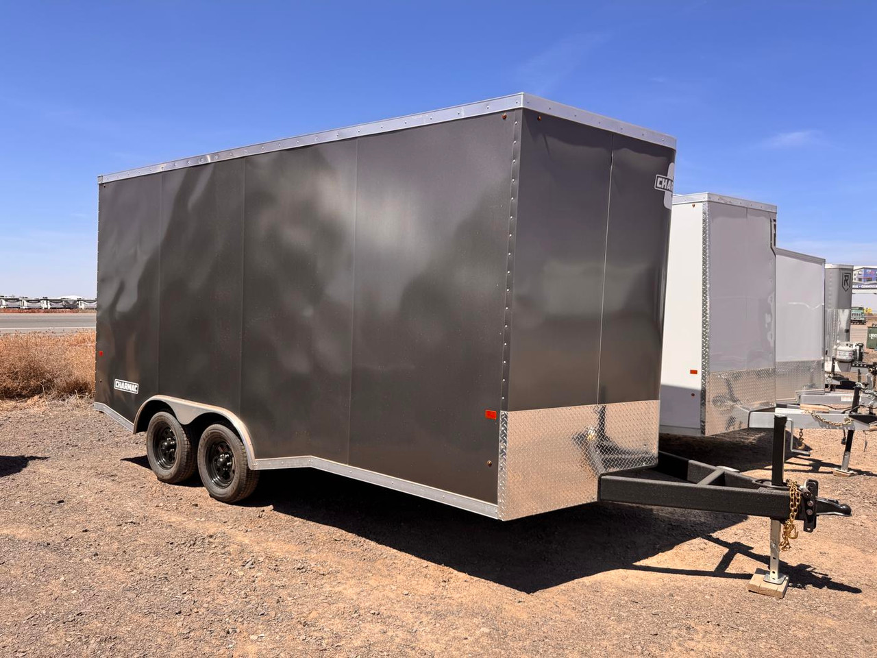 Charmac Trailers 2026 STEALTH 100"X16' Cargo Trailer | Tandem Axle 7K, Rear Ramp Door, Trisport Fenders
