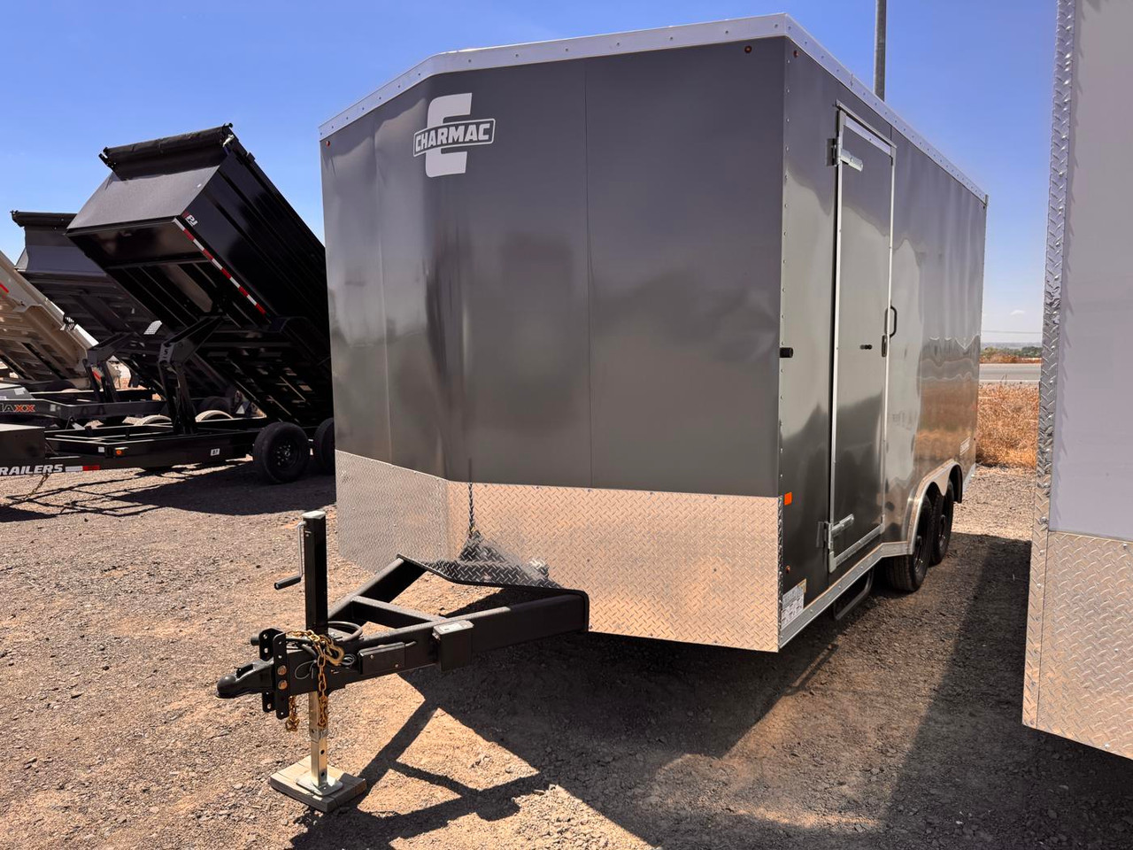 Charmac Trailers 2026 STEALTH 100"X16' Cargo Trailer | Tandem Axle 7K, Rear Ramp Door, Trisport Fenders