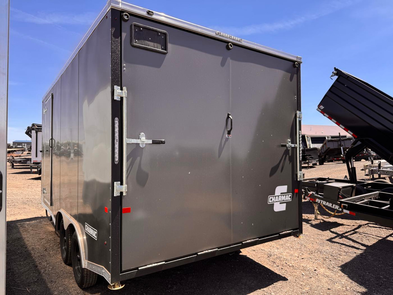 Charmac Trailers 2026 STEALTH 100"X16' Cargo Trailer | Tandem Axle 7K, Rear Ramp Door, Trisport Fenders