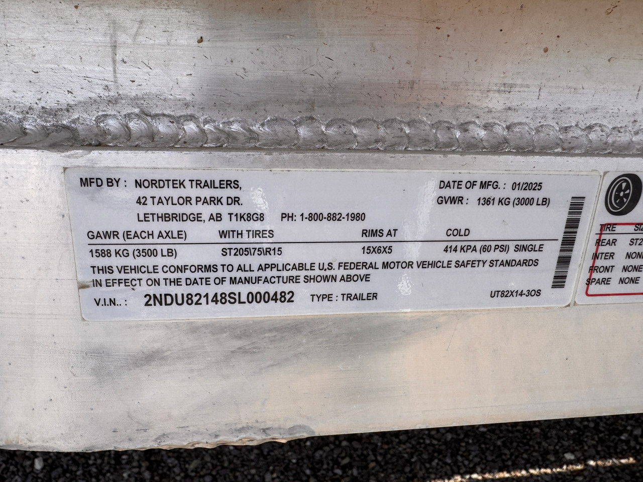 Nordtek Trailers 2025 82"X14' Utility Trailer | Single Axle 3K, ATV Side Load, Solid Rear Gate