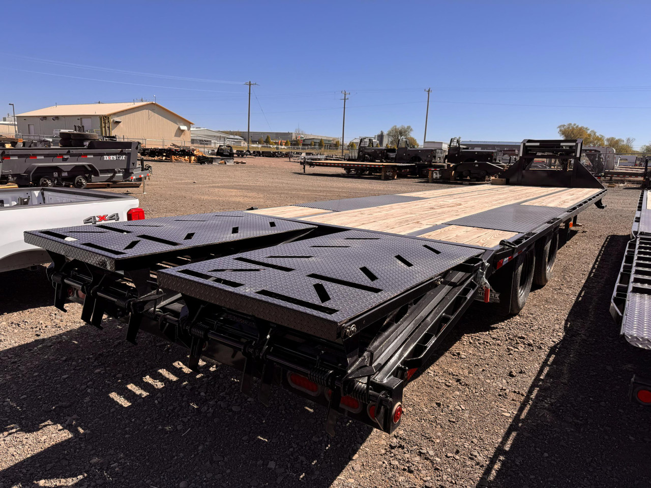 Iron Bull Trailers 2024 FLG 34' Flatbed Trailer | Tandem Axle 24K, 5' Rampage Ramps