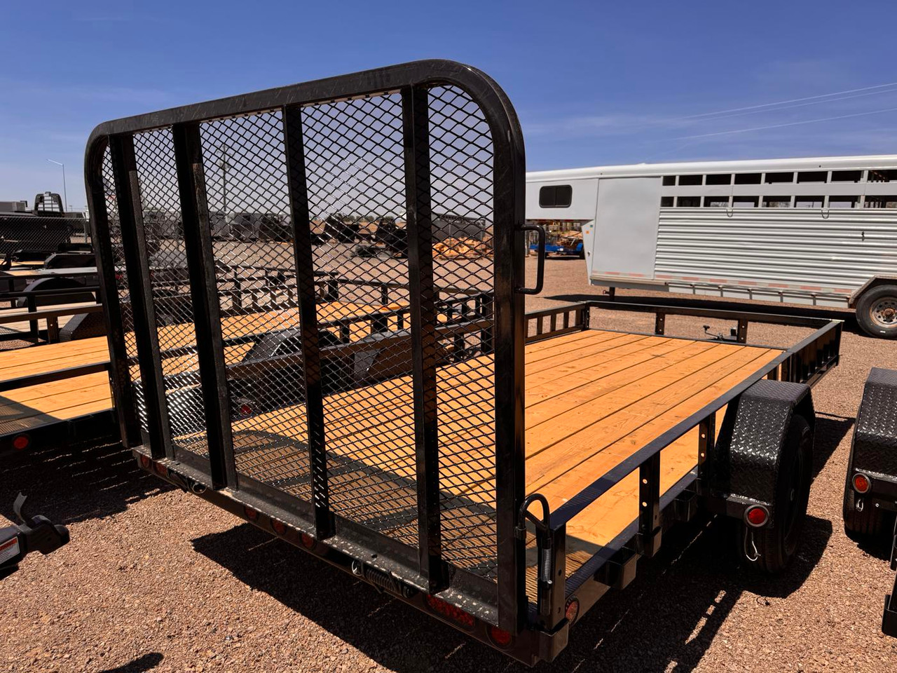P.J. Trailers 2026 U7 77"X14' Utility Trailer | Single Axle 2.995K, ATV Side Ramps, Steel Diamond Plate Fenders 4" Spring Assisted Rar Rampgate