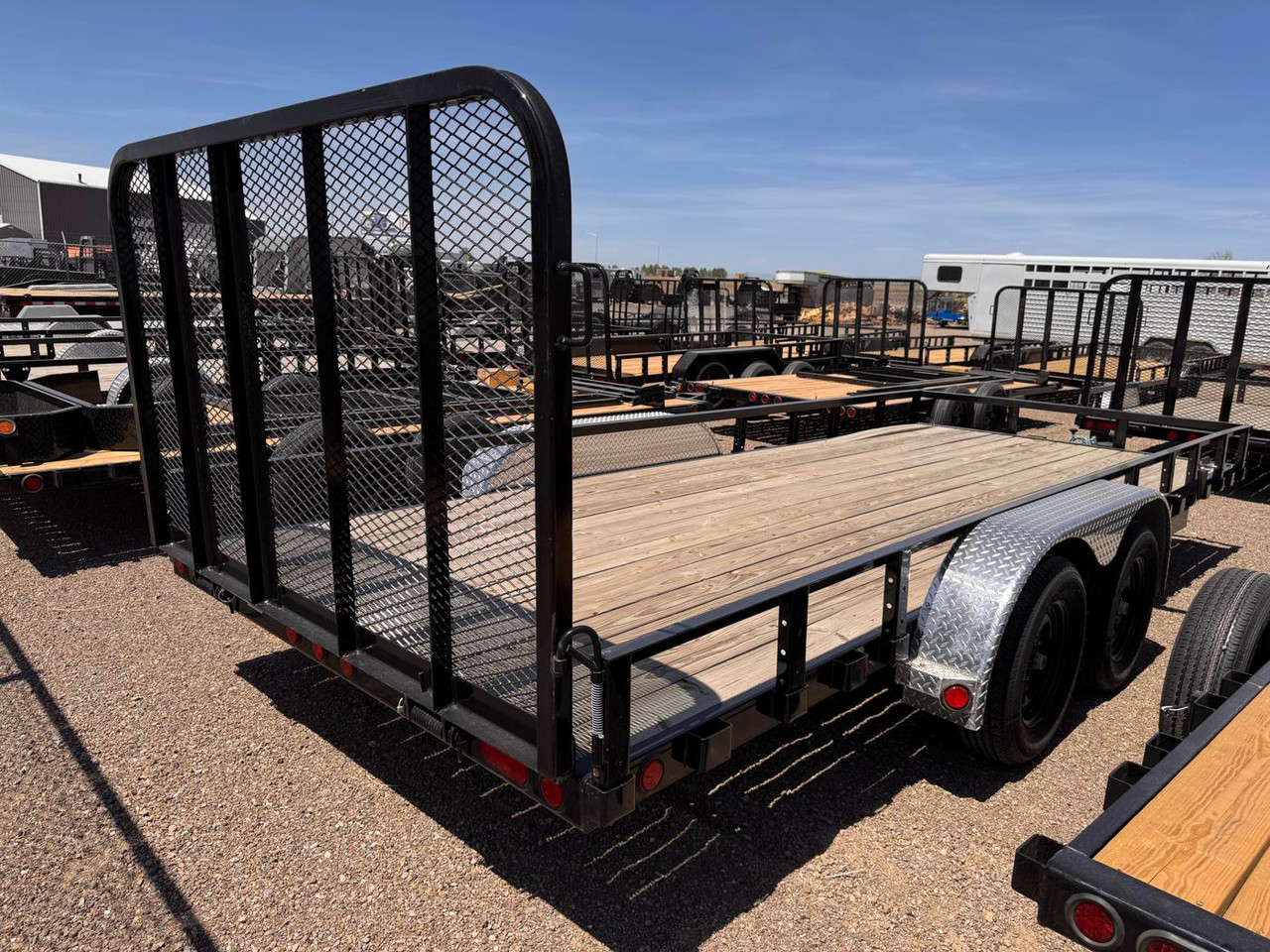 P.J. Trailers 2025 UL 83"X18' Utility Trailer | Tandem Axle 7K, Steel Diamond Plate Fenders 4" Spring Assisted Rar Rampgate