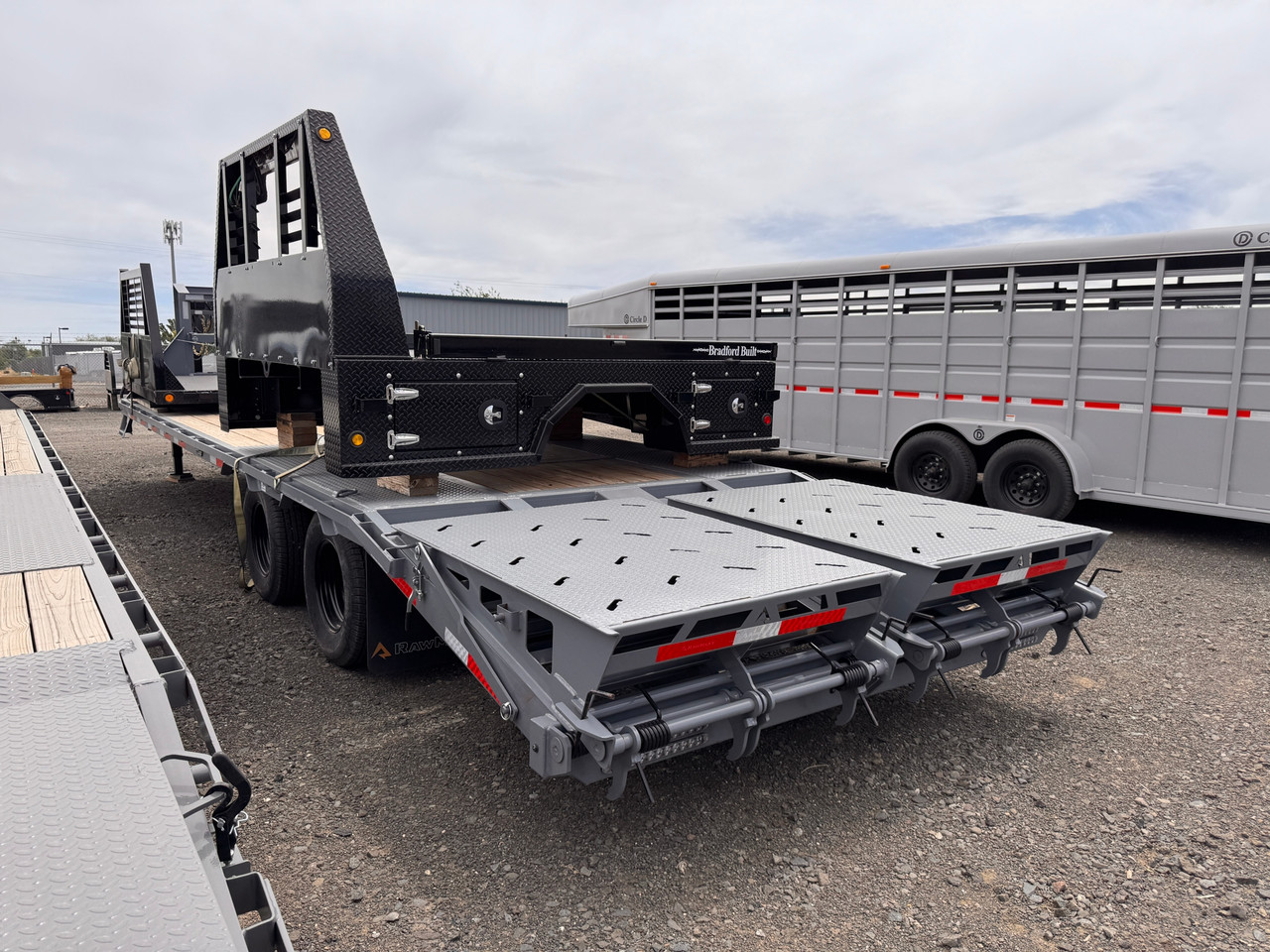 Raw Maxx Trailers 2025 FDX 102"X28' Flatbed Trailer | Tandem Axle 24K, Dual Tires, 5' Dove Wit Maxx Ramps, 12K Jacks