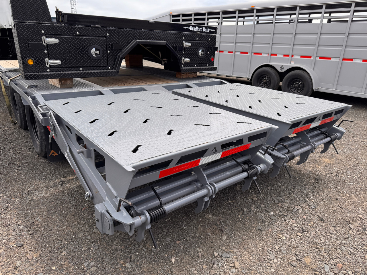 Raw Maxx Trailers 2025 FDX 102"X28' Flatbed Trailer | Tandem Axle 24K, Dual Tires, 5' Dove Wit Maxx Ramps, 12K Jacks