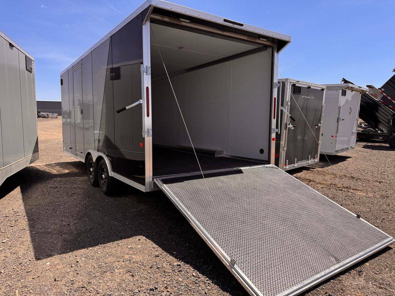 Rover Trailers 2025 102"X20' Aluminum Cargo Trailer | Tandem Axle 10K, 7' Tall, Ramp Door, White Interior, Rubber Floor