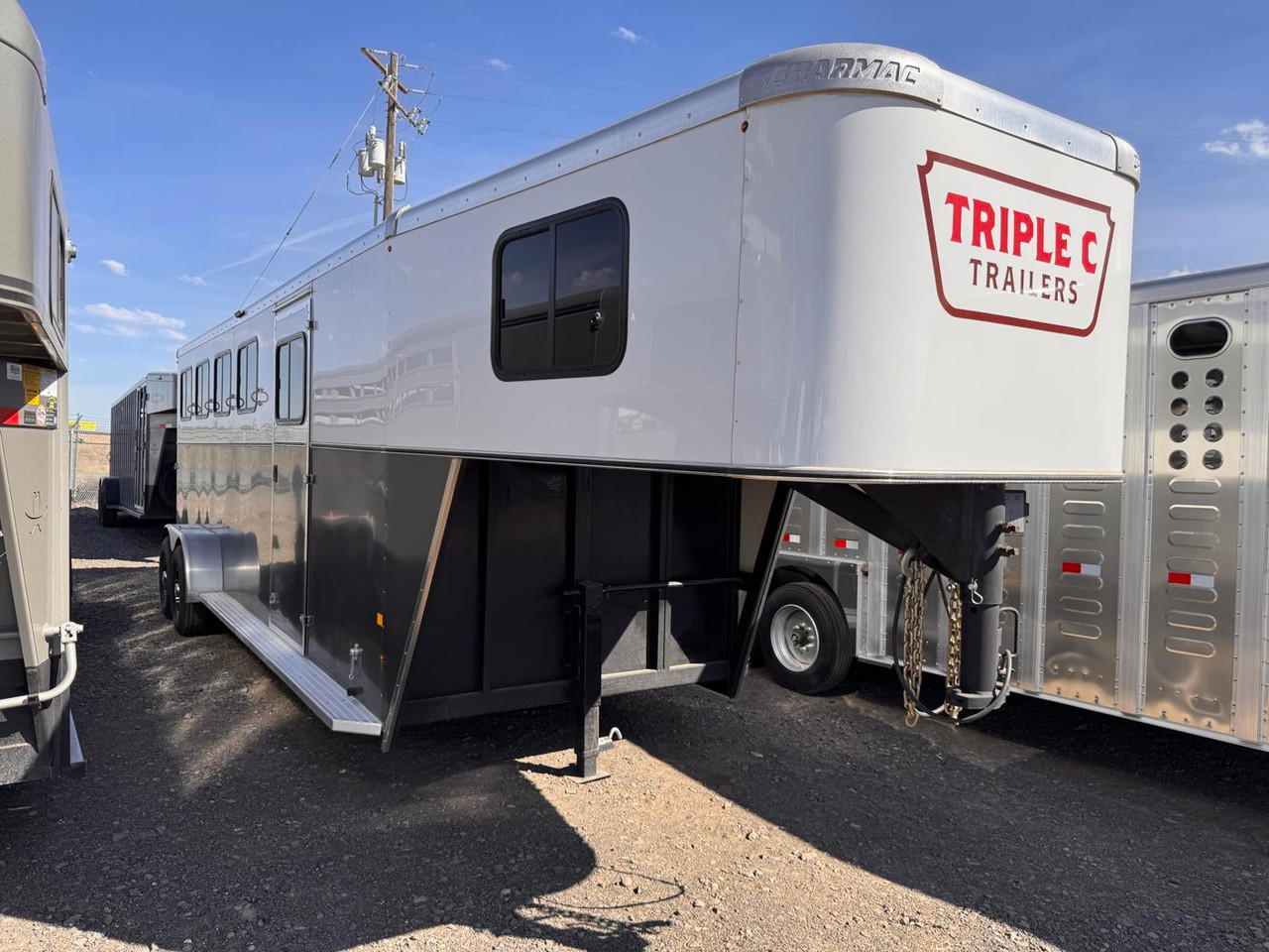 Triple C Trailers 2025 TETON PLUS 84"X24' Horse Trailer | Tandem Axle 12K, 4-Horse, Tack Room With Double Doors