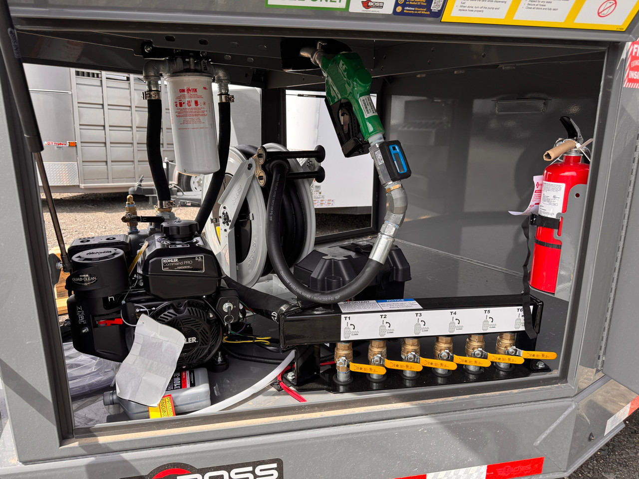 Boss Trailers 2026 660 Gallon Refueling Trailer | Tandem Axle 12K, 660 Gallon Multi-tank, 30 GPM Electric Start Gas Pump, Front/Rear Enclosure, 35' Hose Real, Flow Meter (DOT Legal)