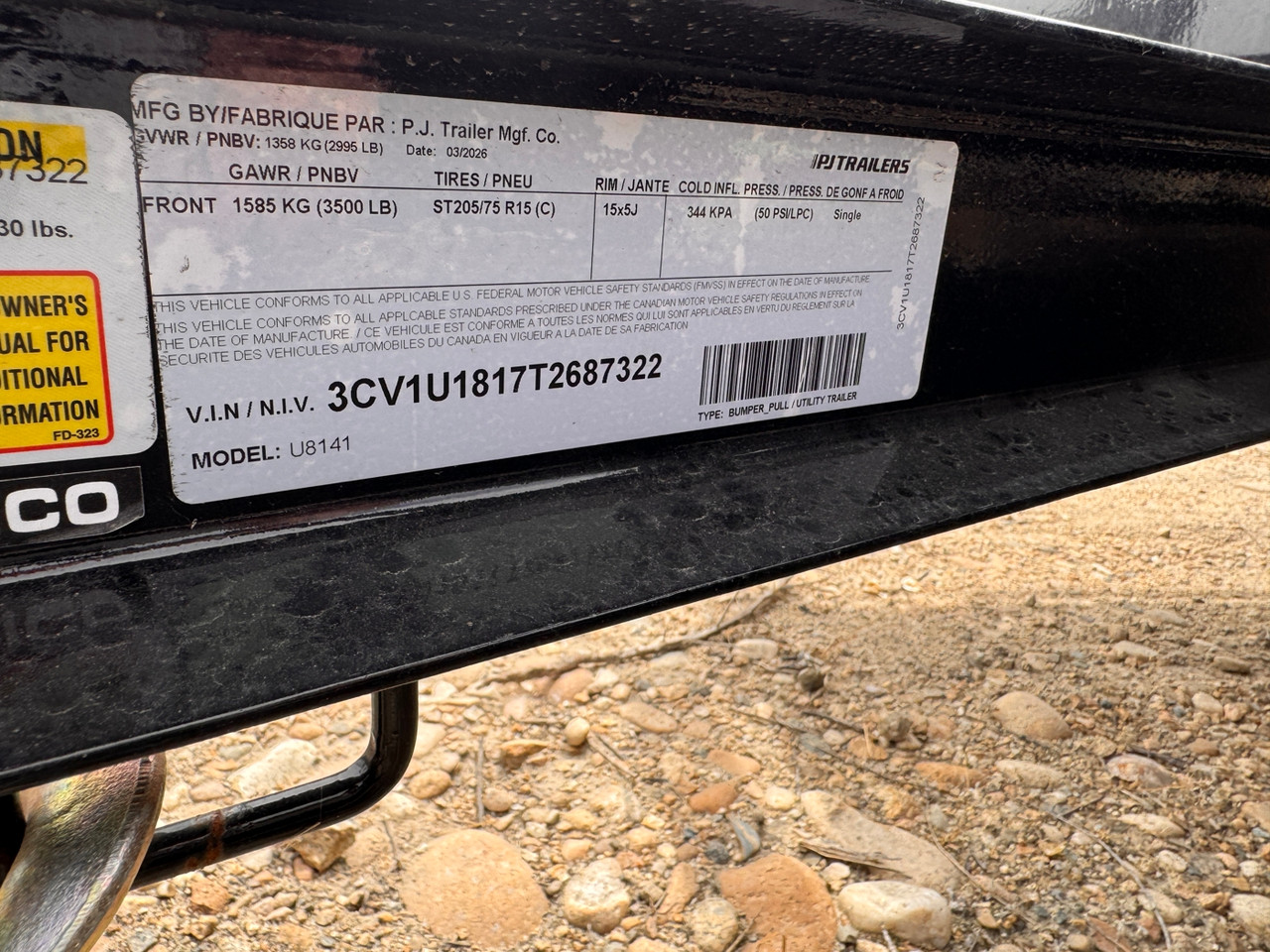 P.J. Trailers 2027 U8 83"X14' Utility Trailer | Single Axle, Rear Rampgate, ATV Side Load Ramps