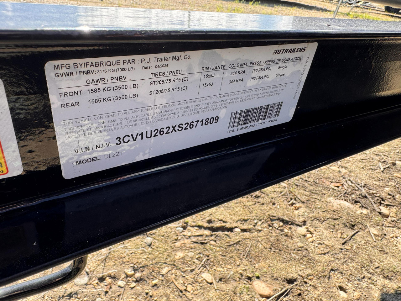 P.J. Trailers 2025 UL 83"X22' Utility Trailer | Tandem Axle 7K, HD Rampgate, Diamond Plate Fenders, Square Tube Rails, 12" OC Crossmembers, Dovetail
