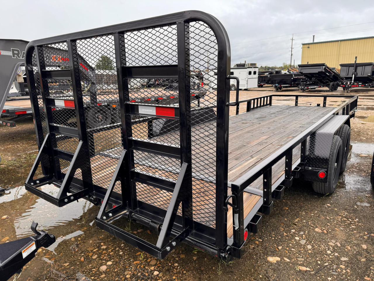 P.J. Trailers 2025 UL 83"X22' Utility Trailer | Tandem Axle 10K, HD Rampgate, Diamond Plate Fenders, Square Tube Rails, 12" OC, Dovetail