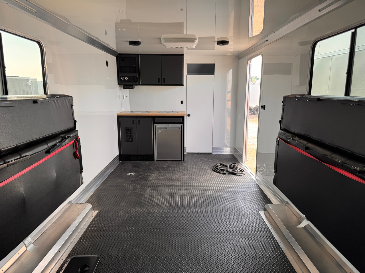 Rover Trailers 2024 WEEKENDER 100"X24' Powersports Trailer | Tandem Axle 9.99K, Bathroom/Shower, Cooktop /Fridge, Fold Down Bench Beds, AC/Heat