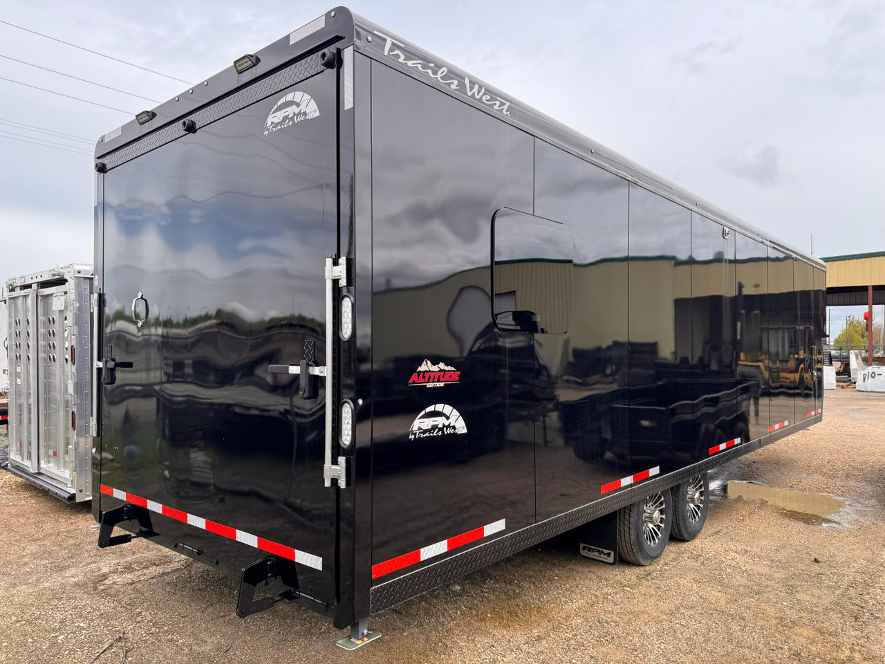 Trails West Trailers 2026 RPM ALTITUDE 28' Powersports Trailer | Tandem Axle 14K, Extreme Cold, Fuel Cell, 48" Ducted Cabinet, Front Vent Windows, Extra Window
