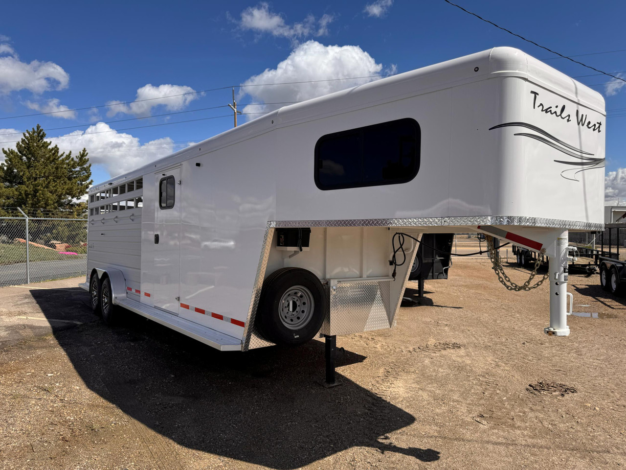 Trails West Trailers 2024 SANTA FE SUPER TACK 24' Stock Combo Trailer | Tandem Axle 18.667K, Convenience Package, Rear Slider