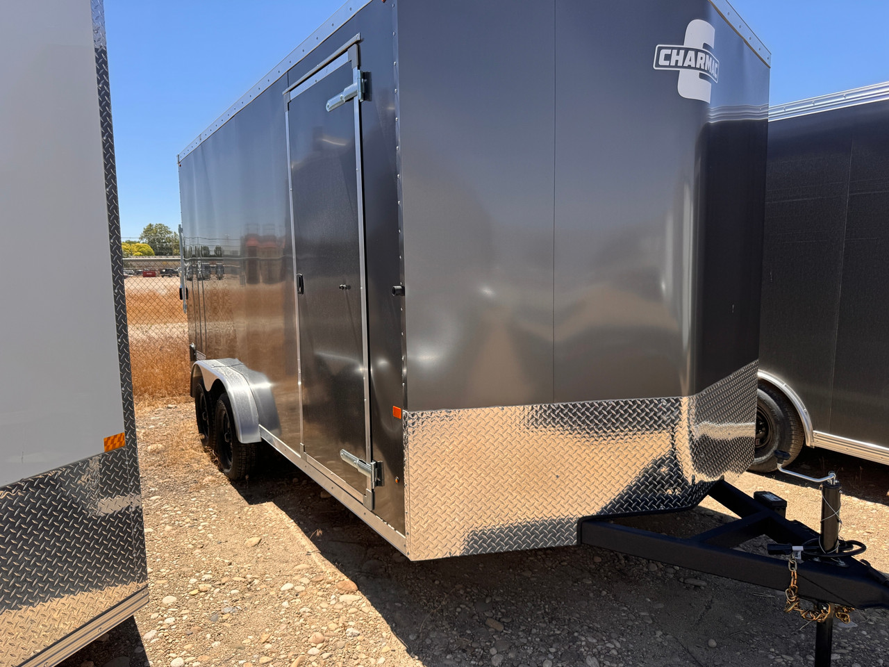 Charmac Trailers 2026 STEALTH 90"X16' V-Nose Cargo Trailer | Tandem Axle, WHITE WALLS & CEILING RUBBER DP UTV PKG, 7K
