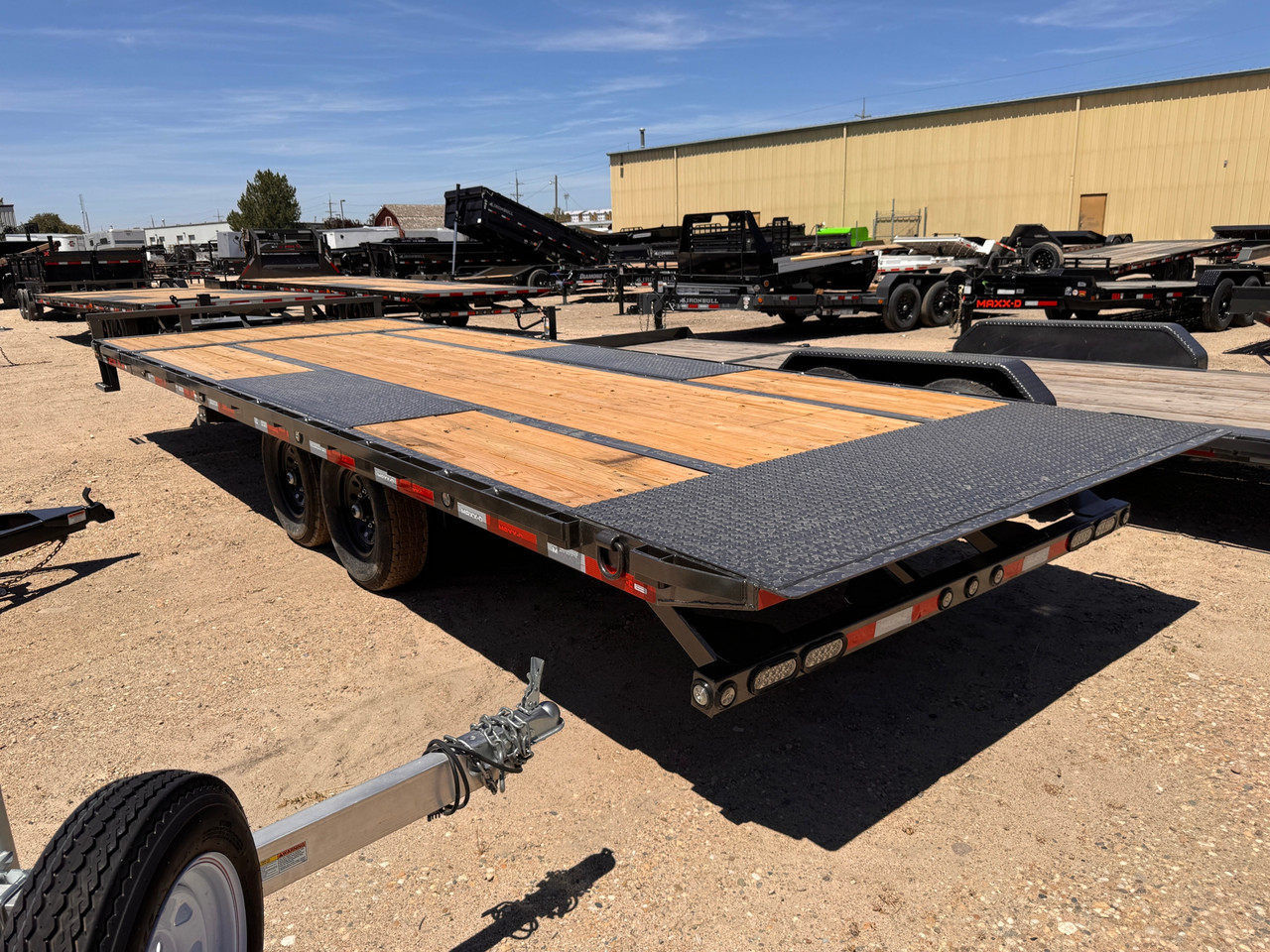 Maxx-D Trailers 2026 GOX 102"X24' Gravity Deckover Tilt Trailer | Tandem Axle 14K, 4' STATIONARY 7K AXLES 15,000# GVWR