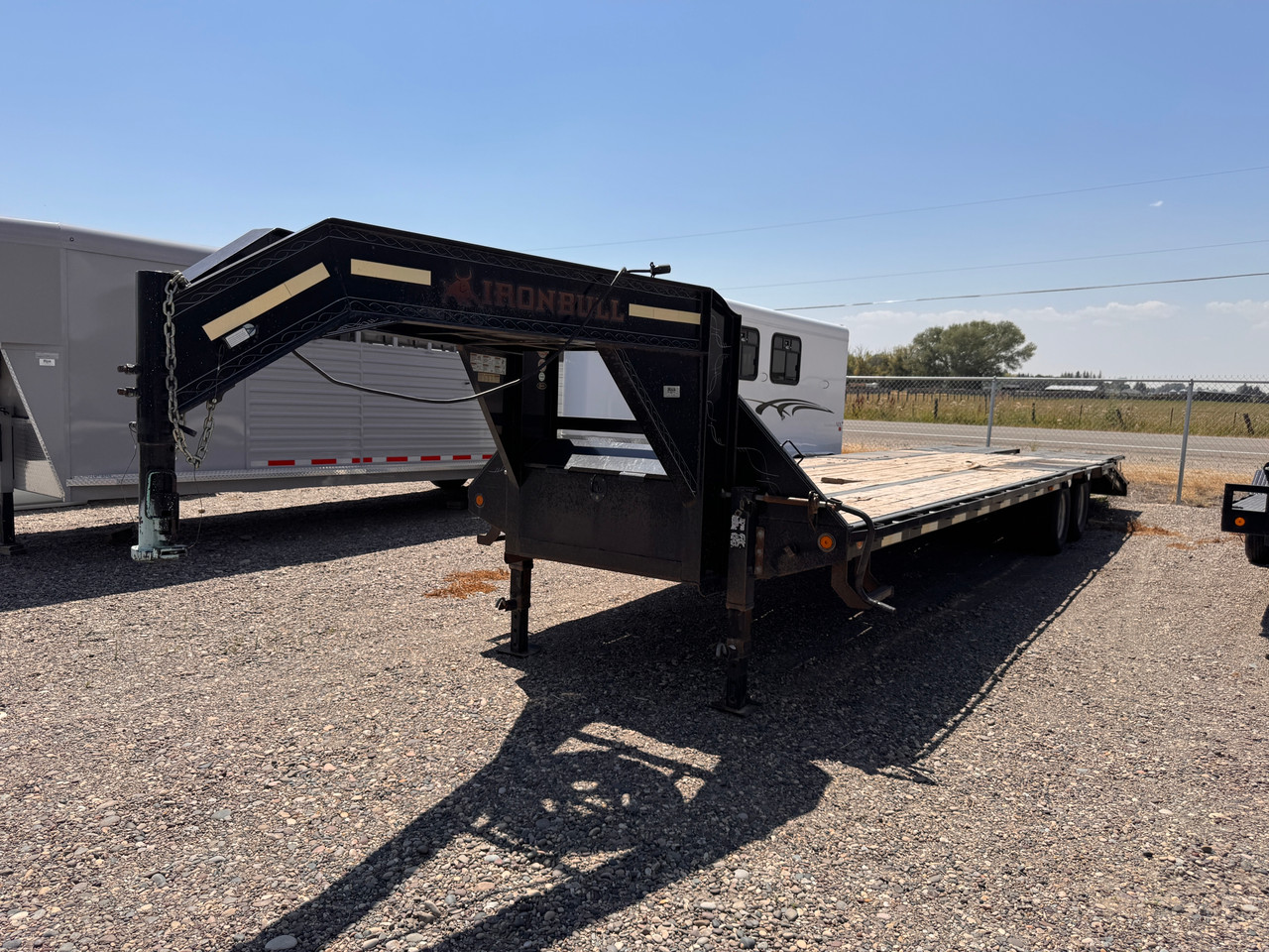 Iron Bull Trailers 2017 FLG 32' Flatbed Trailer | Tandem Axle 20K, Dual Tires, Rampage Ramps, Locking Storage Box