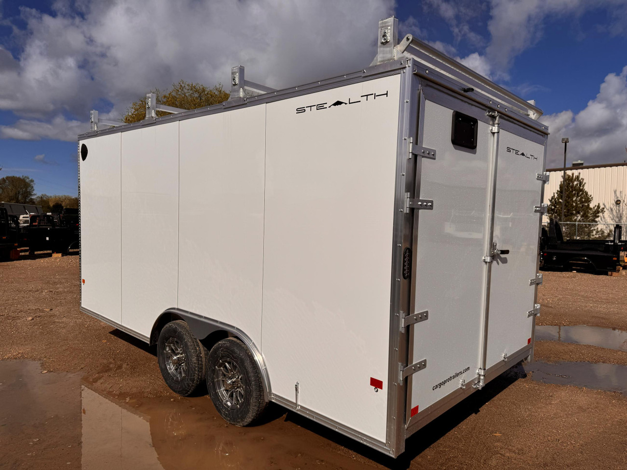 Alcom Trailers 2026 STEALTH 102"X16' Contractor Cargo Trailer | Tandem Axle 9.99K, Barn Doors, Rear Ramps, Ladder Rack